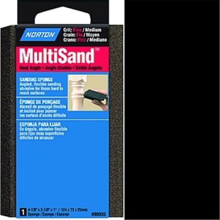 Norton Co Norton 935 4.88 x 2.88 x 1 in. Fine & Medium Dual Angle Multi Sand Sponge 76607009357